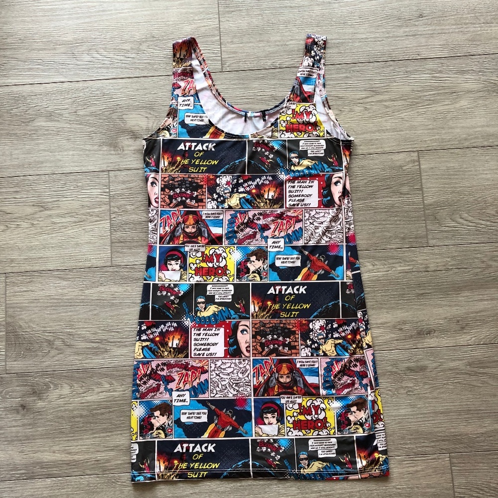 Comic Superhero costume cosplay bodycon dress M
